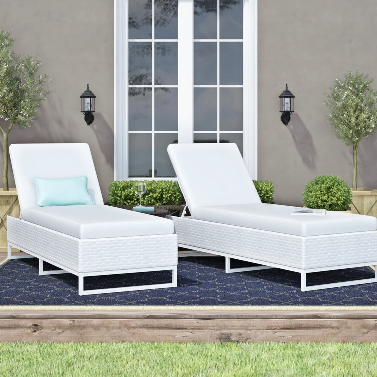 Sol 72 Outdoor™ Menifee 78'' Long Reclining Chaise Lounge Set with